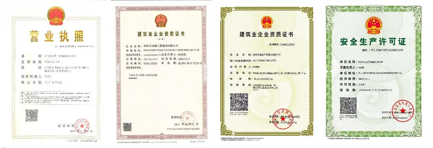 相关企业资质证书